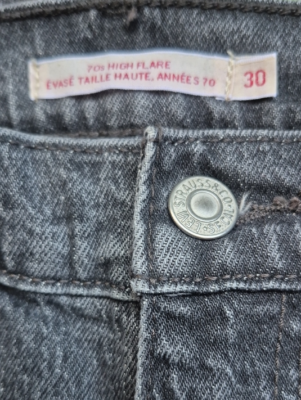 LEVIS-  7OS HIGH FLARE CHARCOAL DENIM - Picture 5 of 10